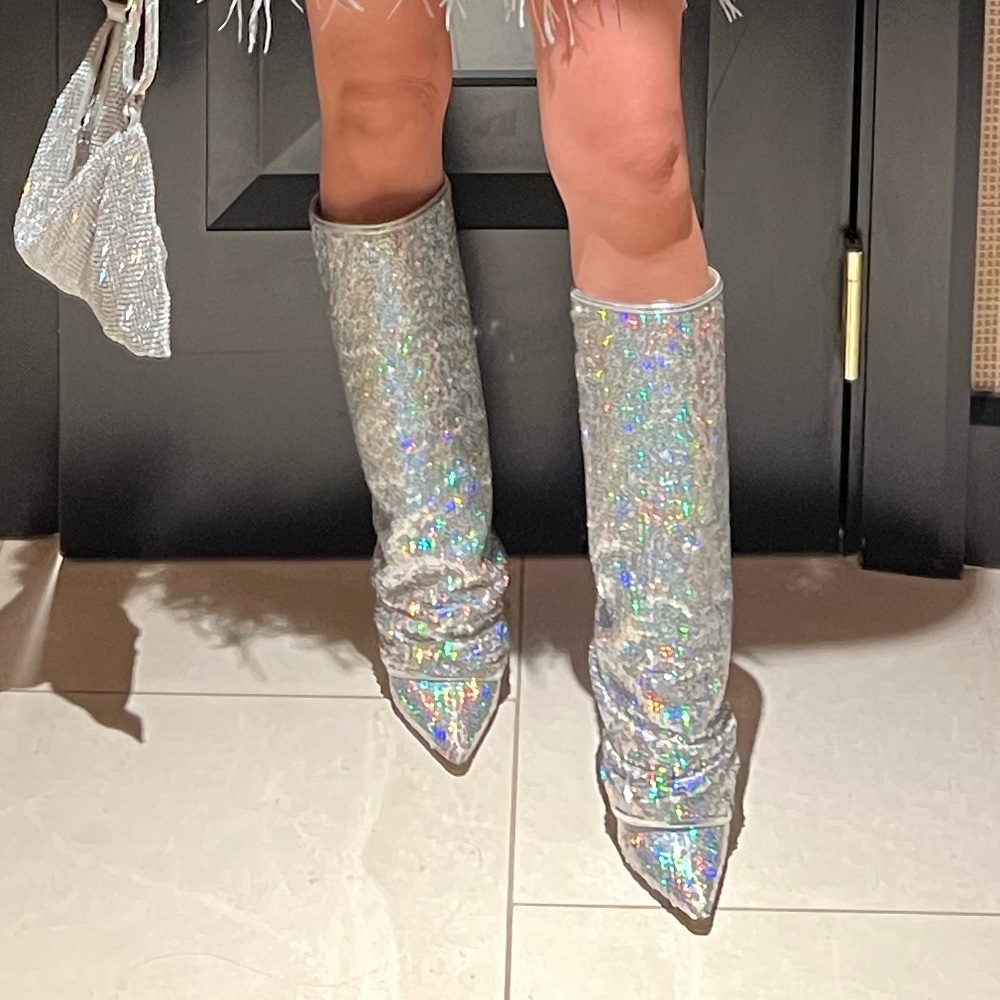 Sparkly sequin boots